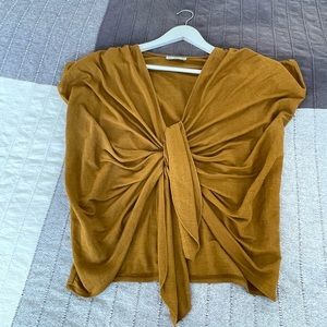 ZARA Cropped Blouse, Mustard Yellow